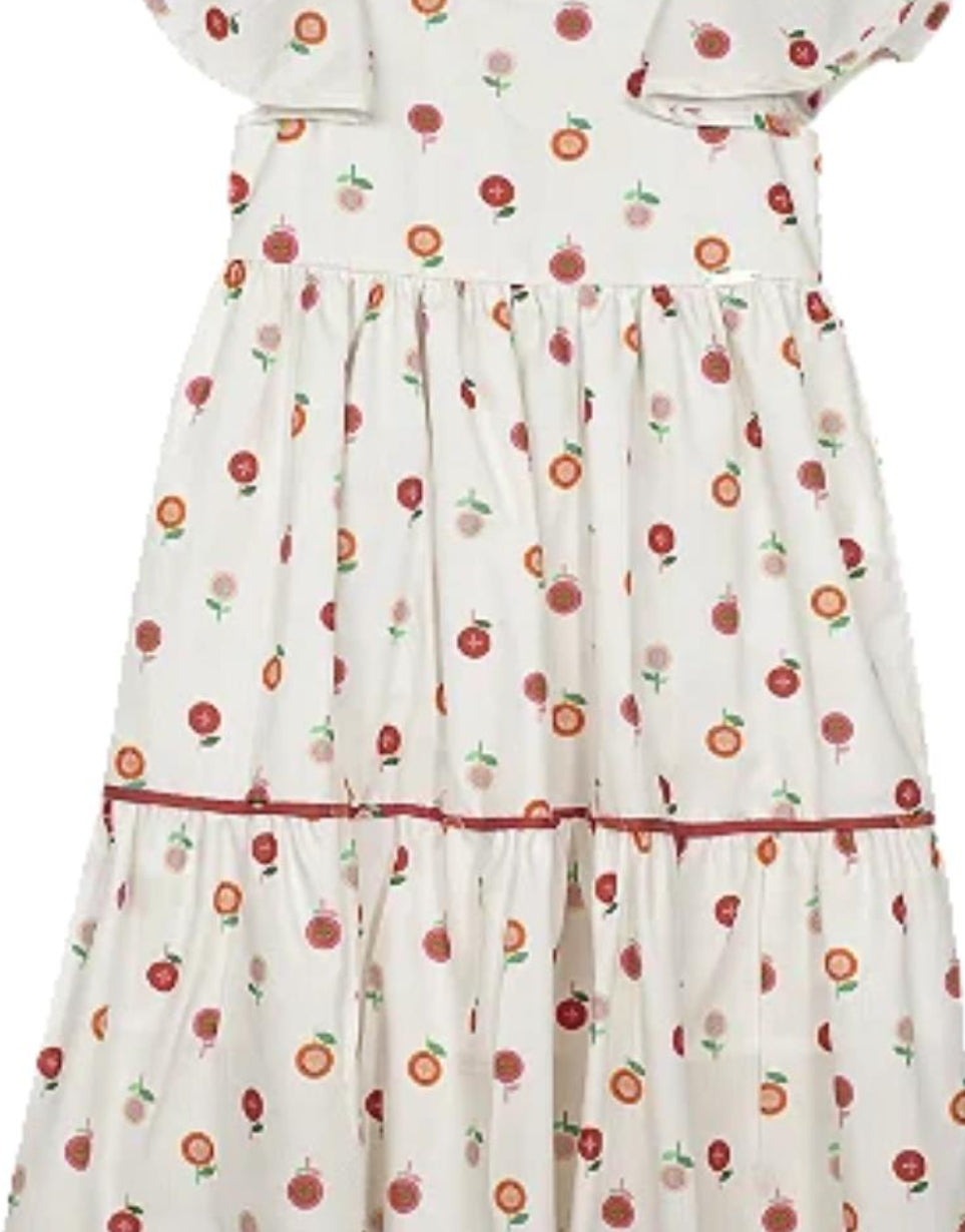 VESTIDO ESTAMPA BOTÕES DE FLOR FUNDO OFF