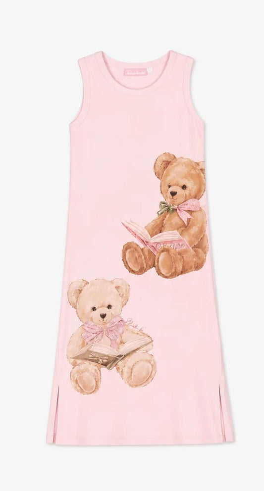 Vestido Ribana Midi Ursinhas Leitura Cristal