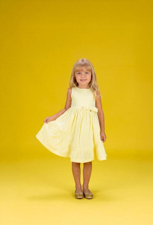 VESTIDO MAQUINETADO AMARELO