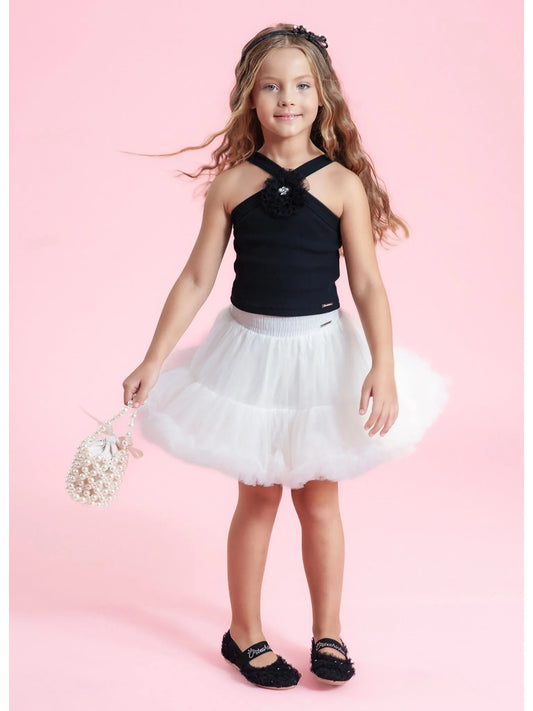 Saia Short Tule Babado Frufru - PITUCHINHUS
