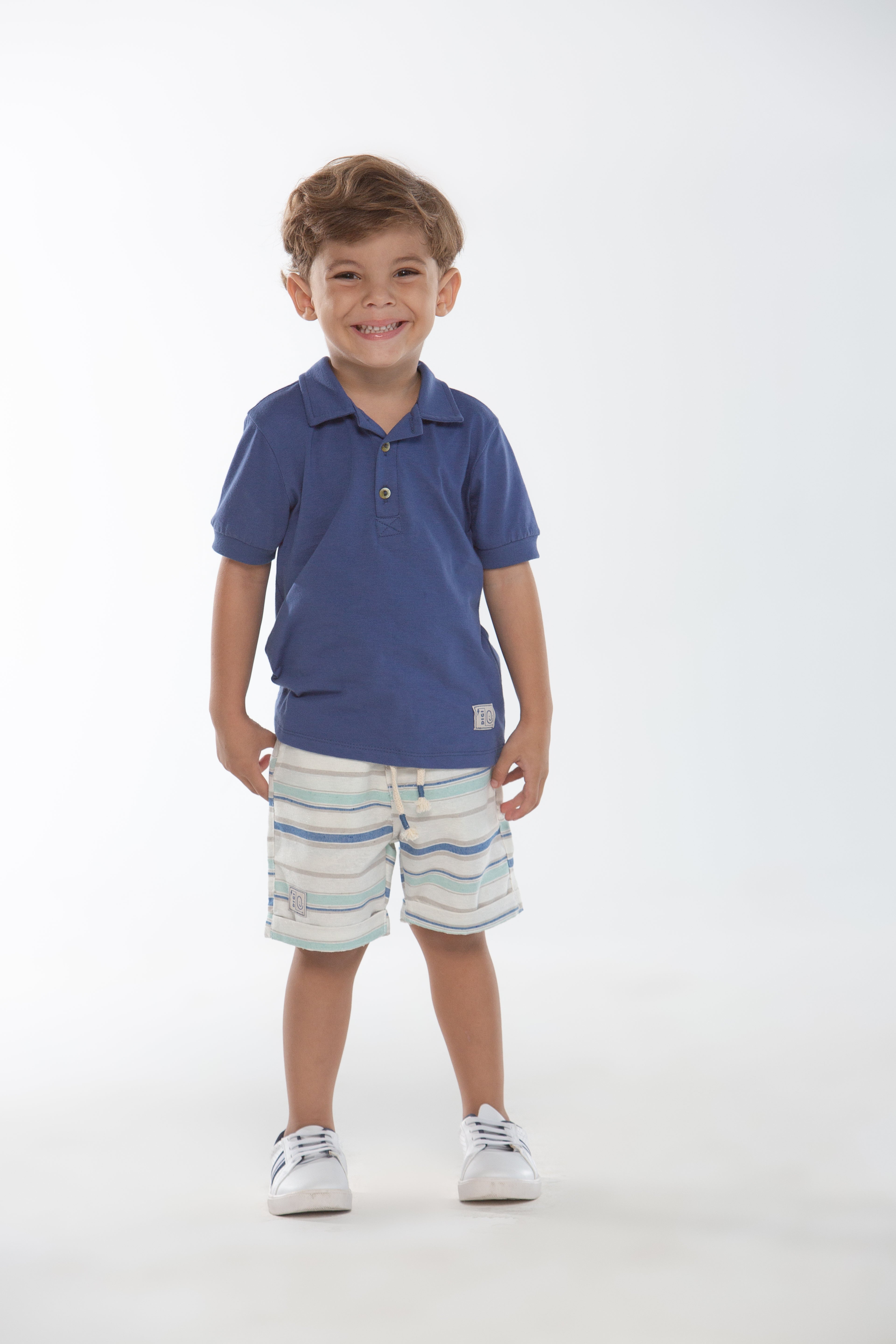 Conjunto bermuda e blusa polo - Digital Infantil