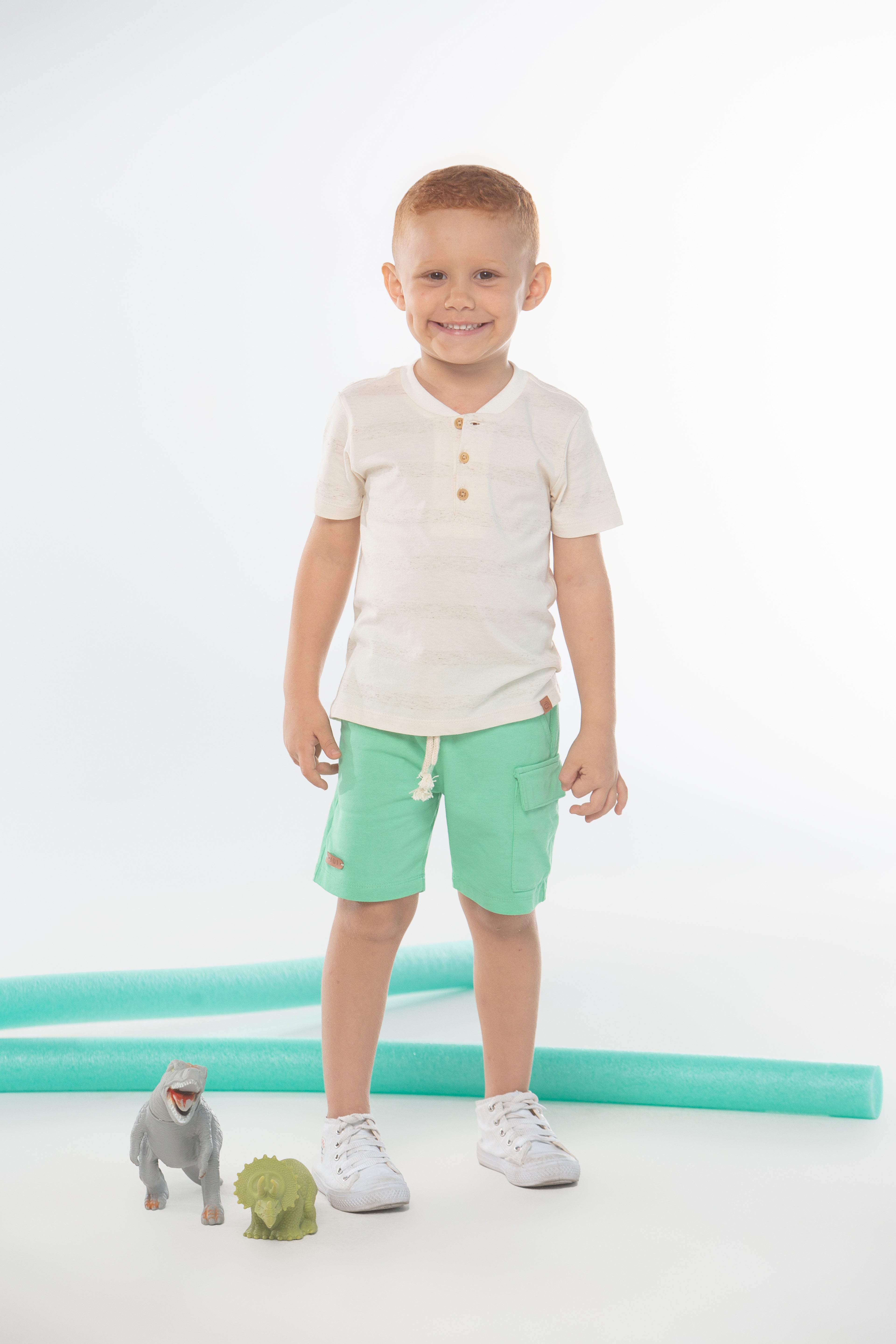 Conjunto bermuda e camisa polo- Digital Infantil