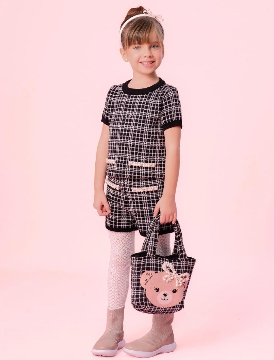 Short Tricot Xadrez - Pituchinhus