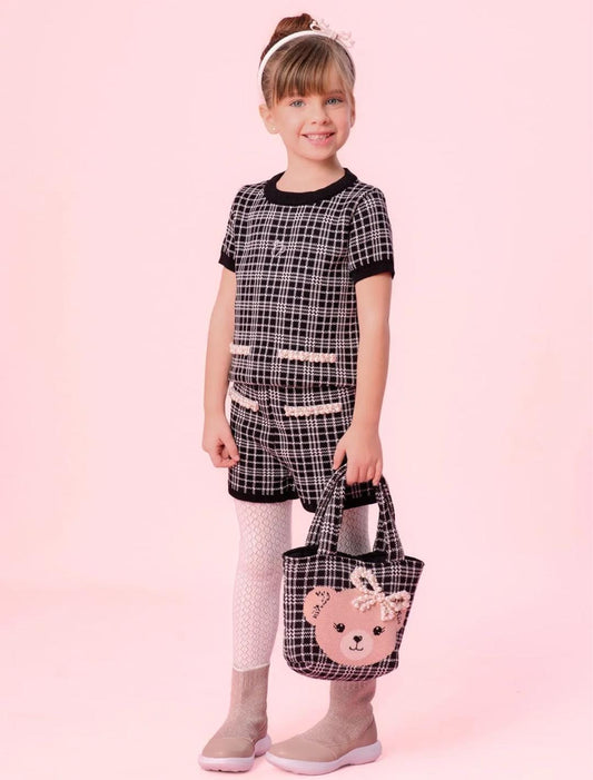 Short Tricot Xadrez - Pituchinhus