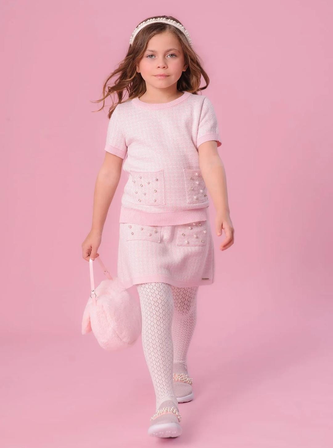 Saia Short Tricot Mini Xadrez - Pituchinhus