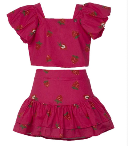 CONJUNTO ESTAMPA MORANGO PINK