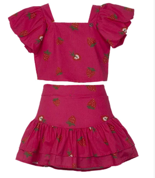 CONJUNTO ESTAMPA MORANGO PINK