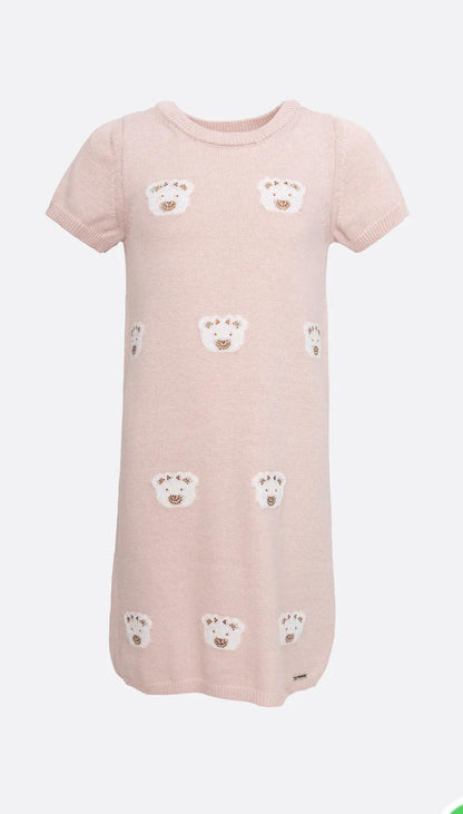 Vestido Tricot Rostinhos Ursinhas Cristais