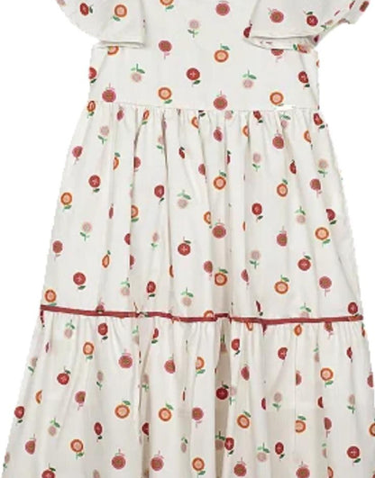 VESTIDO ESTAMPA BOTÕES DE FLOR FUNDO OFF