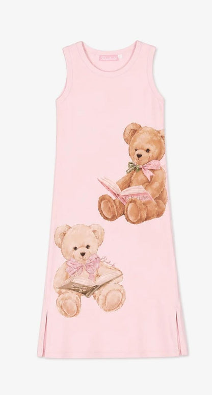 Vestido Ribana Midi Ursinhas Leitura Cristal