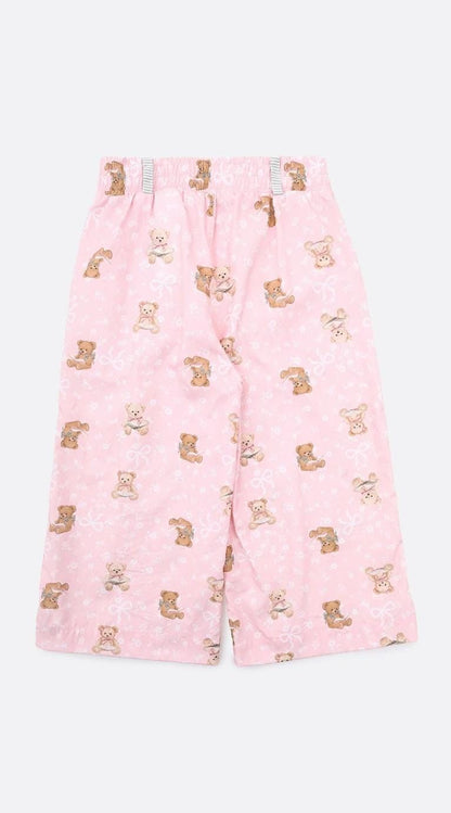 Calça Pantacourt Algodão Estampa Ursinhas