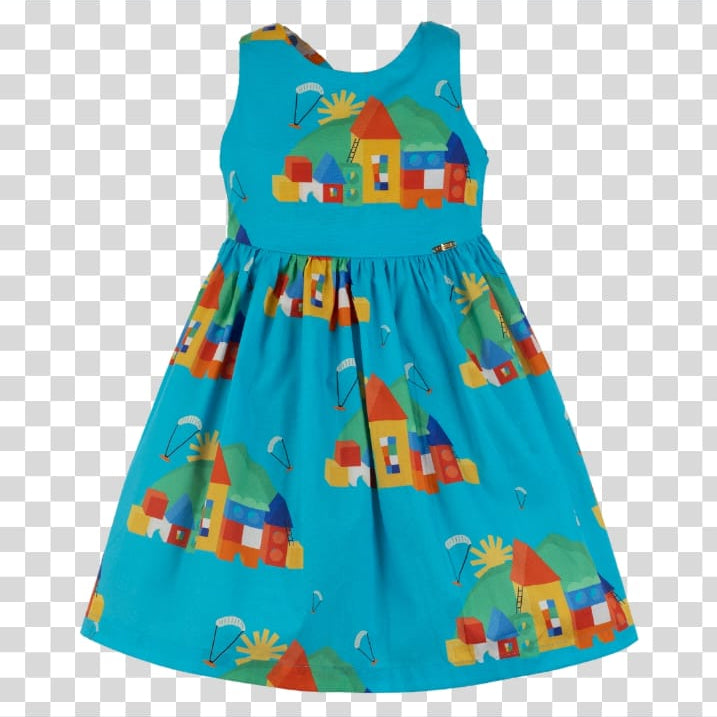 VESTIDO ESTAMPA CIDADE DE BLOQUINHO VERDE