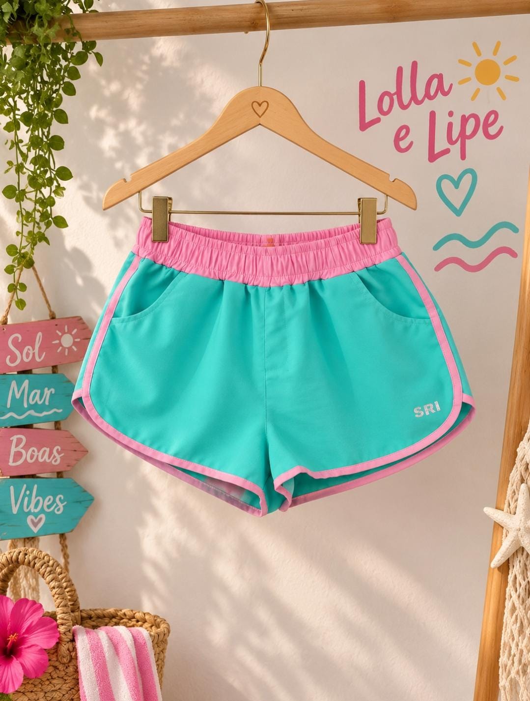 SHORT KIDS LETICIA VERDE CLARO