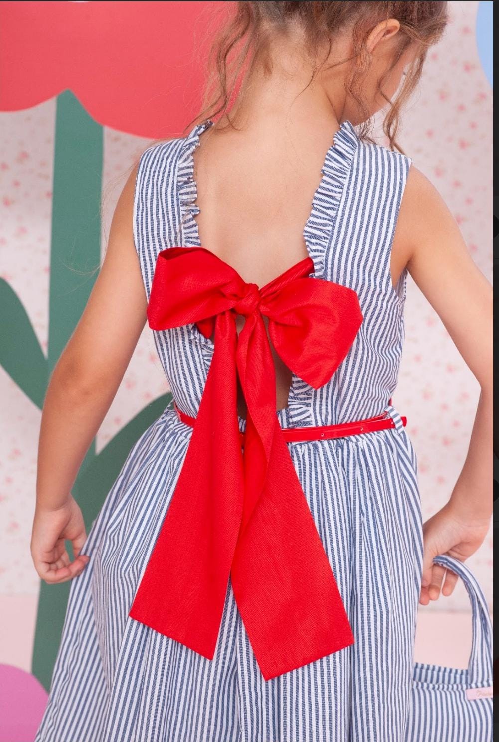 Vestido Algodão Listrado com Cinto
