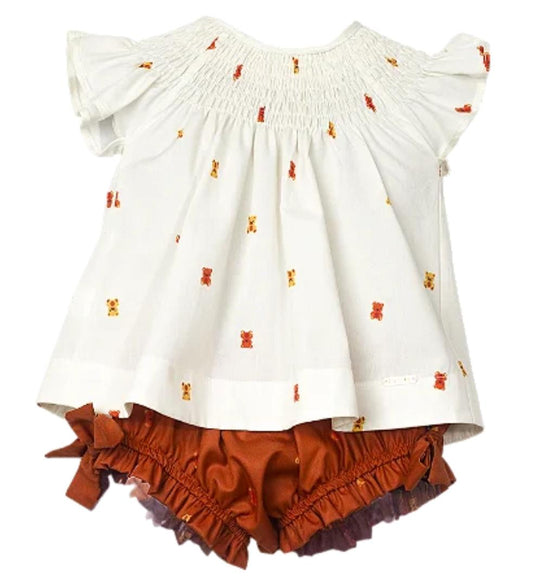 Conjunto Estampa Ursinho Fundo Off