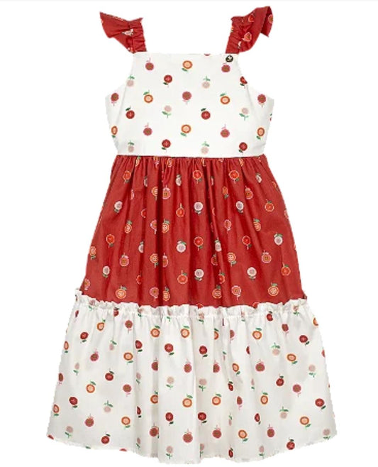 ESTIDO ESTAMPA BOTÕES DE FLOR FUNDO OFF