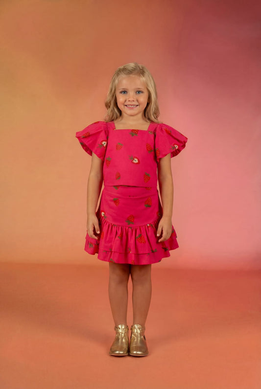 CONJUNTO ESTAMPA MORANGO PINK