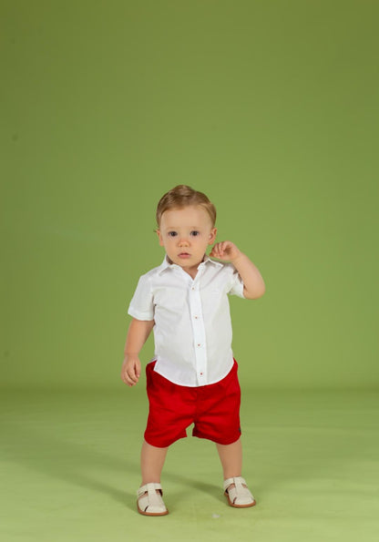 CONJUNTO BRANCO E VERMELHO