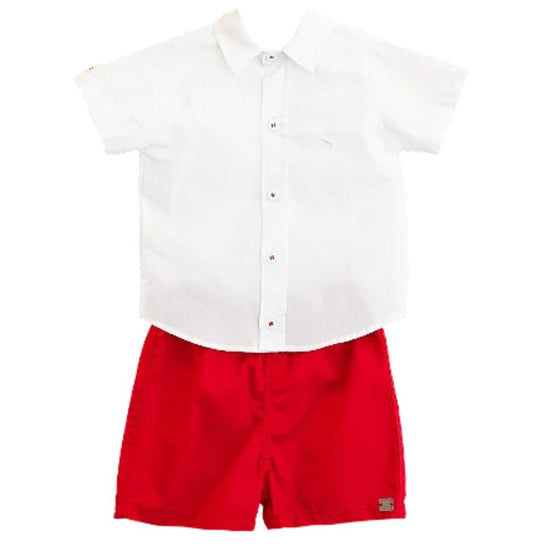 CONJUNTO BRANCO E VERMELHO