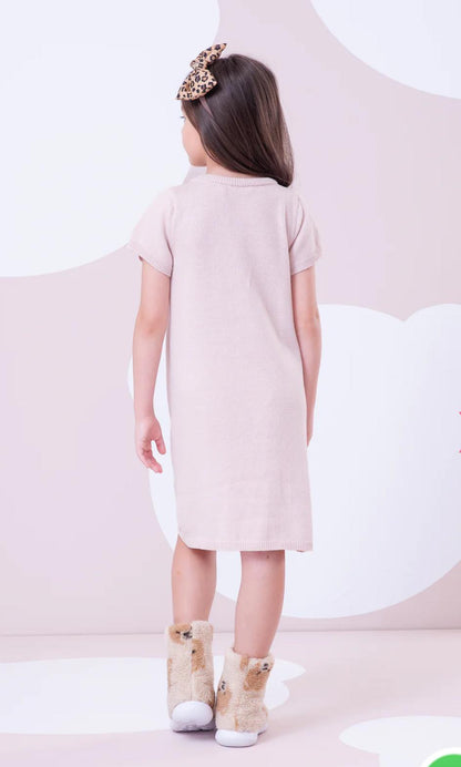 Vestido Tricot Rostinhos Ursinhas Cristais