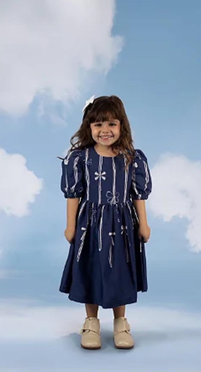 VESTIDO BARRADO A MAGIA DAS FITAS