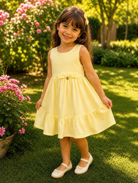 VESTIDO MAQUINETADO AMARELO