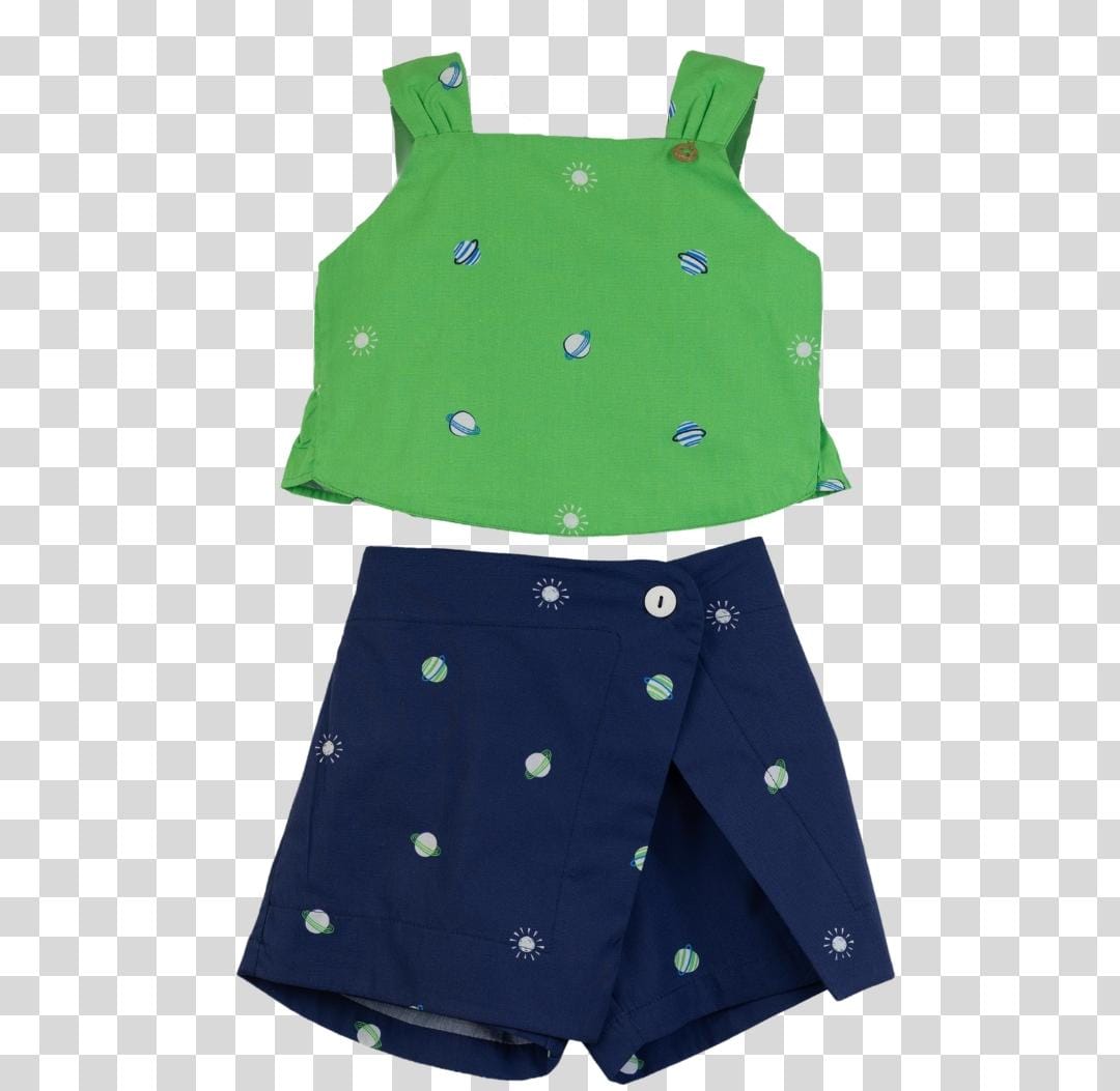 CONJUNTO MINI PLANETAS AZUL E VERDE