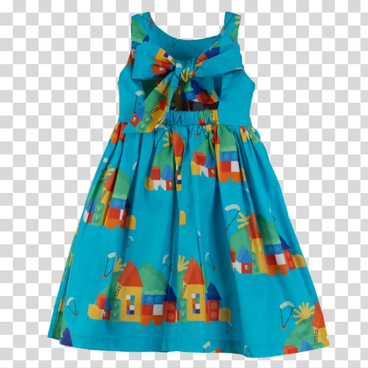 VESTIDO ESTAMPA CIDADE DE BLOQUINHO VERDE