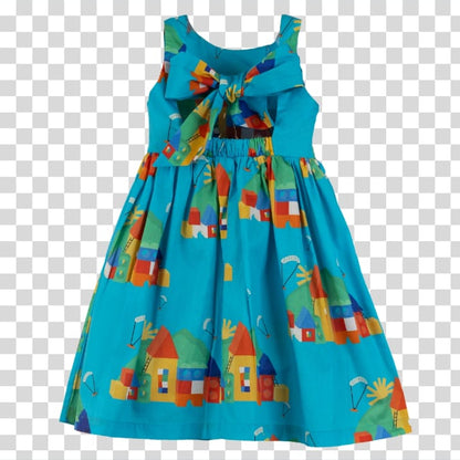 VESTIDO ESTAMPA CIDADE DE BLOQUINHO VERDE