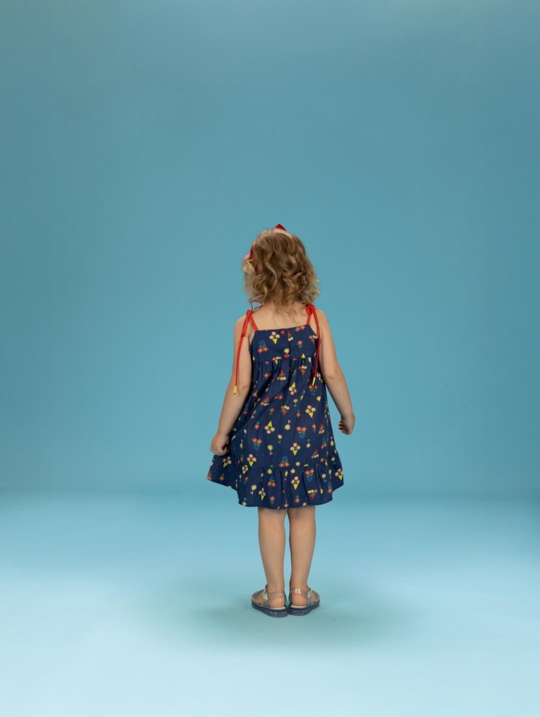 VESTIDO FLOR LUZ LIBERTY MARINHO