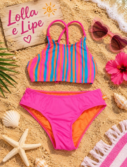 BIQUINI CROPPED KIDS TATI EST ESTRELA DO MAR