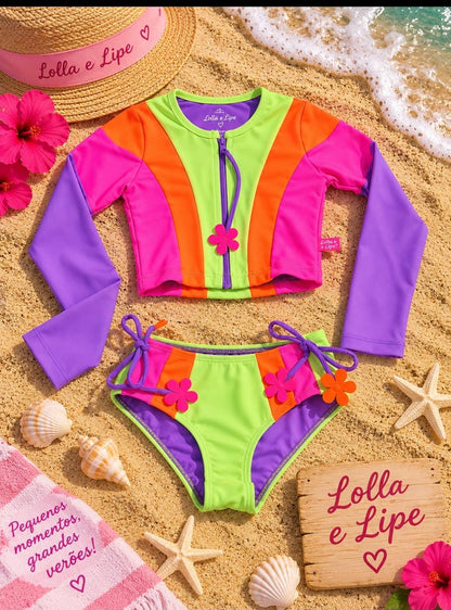BIQUINI CROPPED ML KIDS GIOVANA  APLIC L SPIRIT