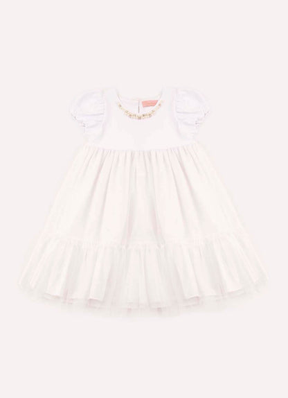 Vestido Cotton Tule com Brilho - Pituchinhus