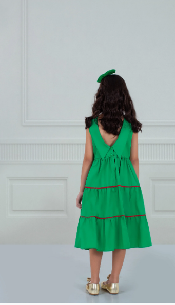 Vestido liso verde - Precoce