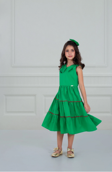 Vestido liso verde - Precoce